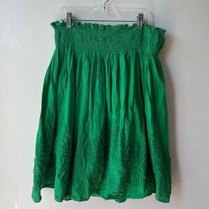 Vintage Kelly Green Flower Skirt, Studio M, Size 1X